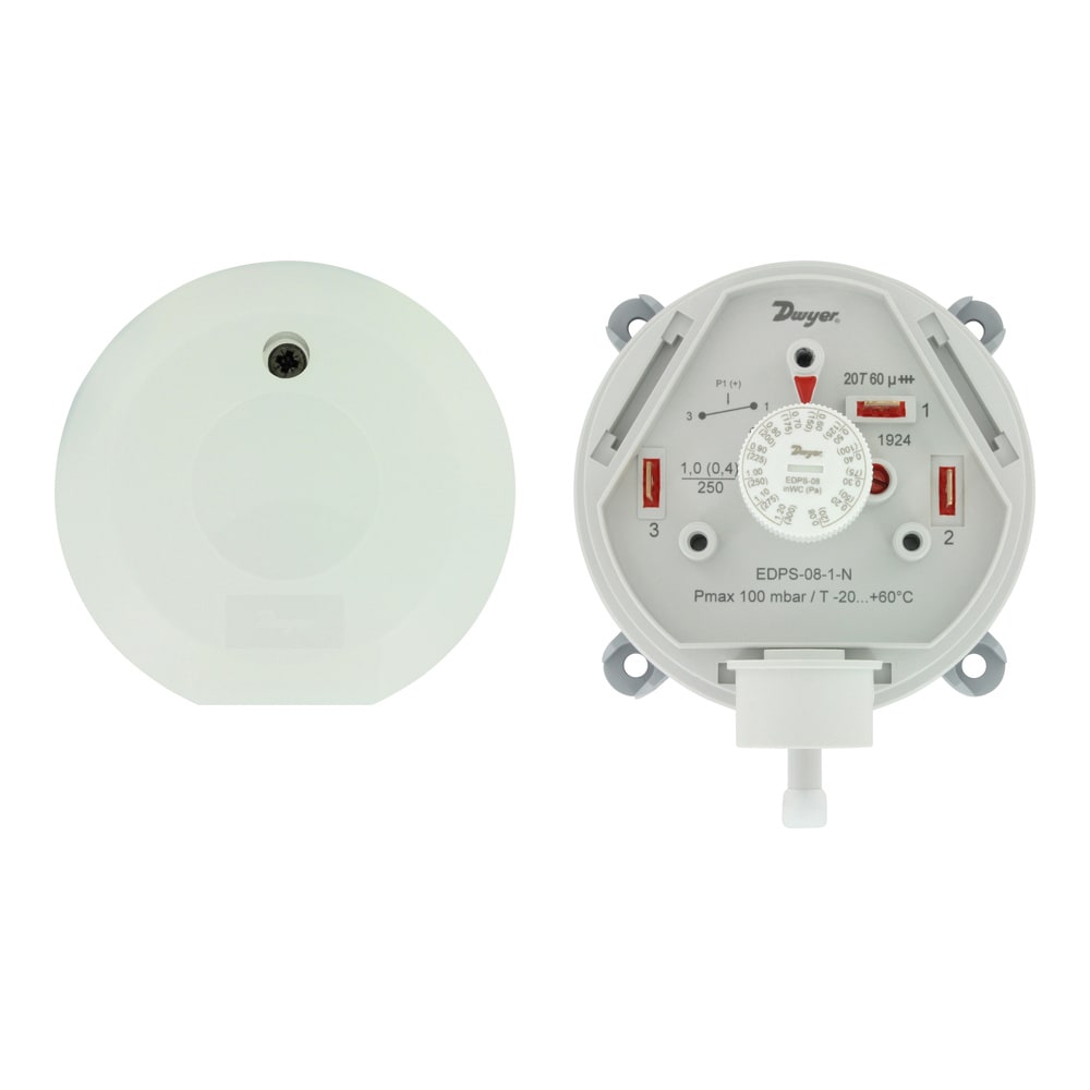 Adjustable Differential Pressure Switch – 0.08 to 20 inH2O (20 to 5000 Pa)