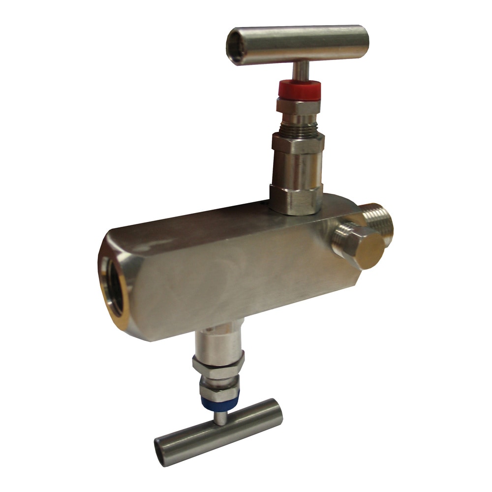 2-Valve Block Manifold, 316 SS, for Oil/Water/Chemicals, Direct Mount