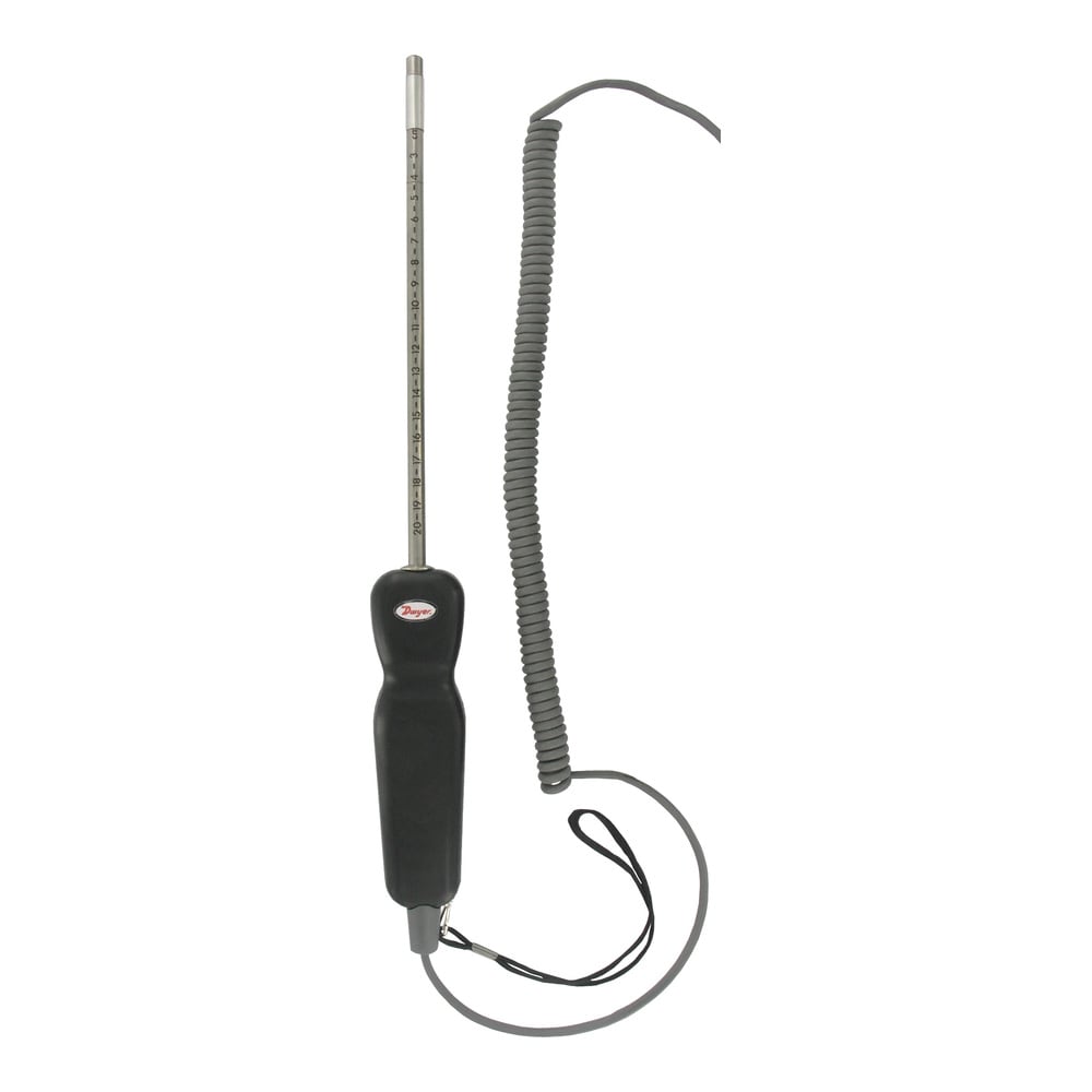 Thermo anemometer air velocity & temperature probe with coiled cable, 36" insertion length