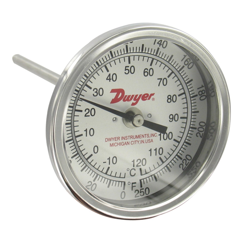 Bimetal Thermometers for Chillers & Boilers – Stainless Steel, Sealed