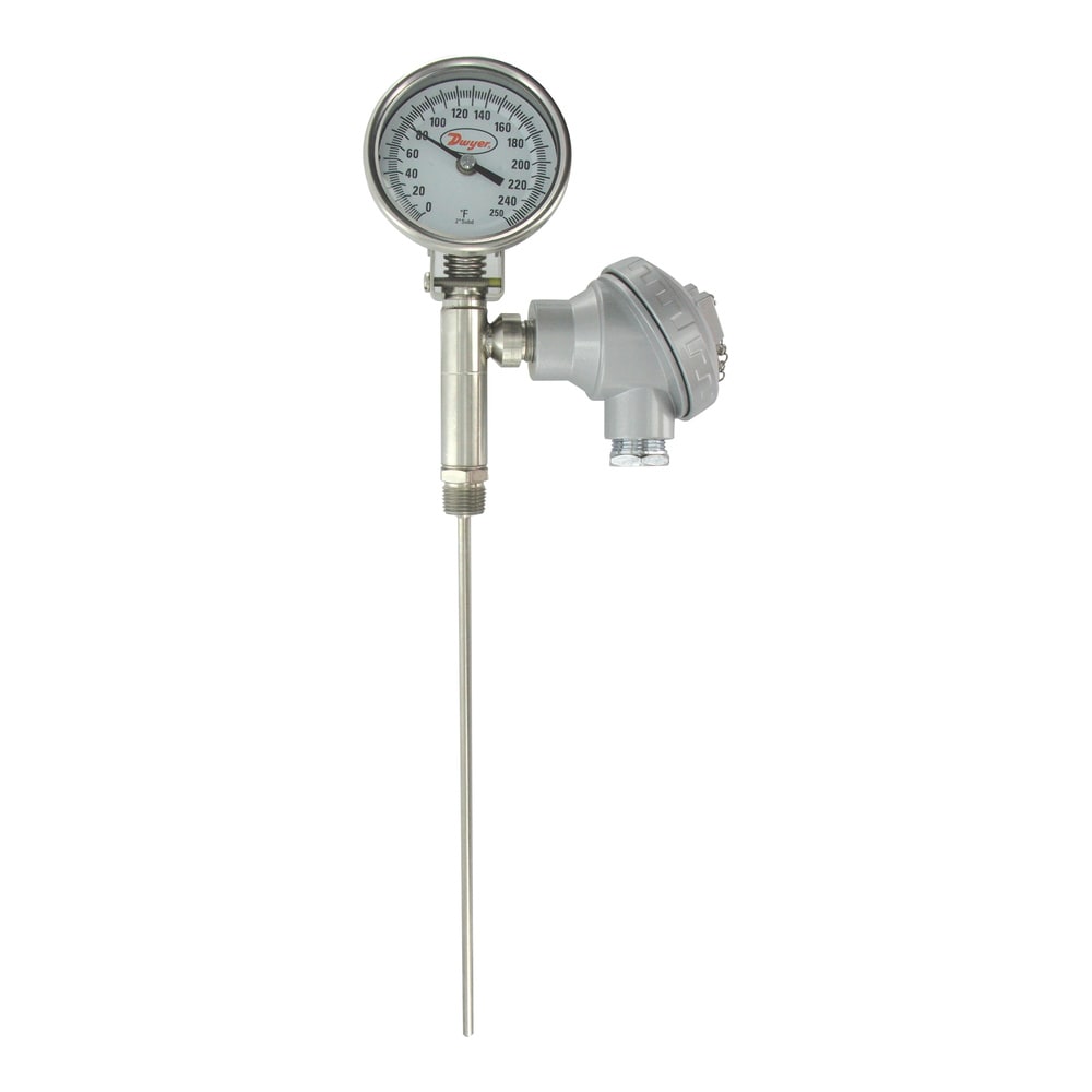 Bimetal Thermometer w/ Transmitter Output for Boilers & Compressors