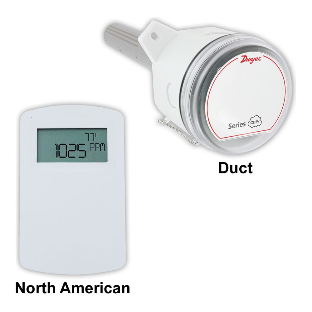 Transmetteur de COV et CO2 pour conduit, sorties analogiques universelles, CO2 2000PPM, capteur de température RTD PT100 Ohm