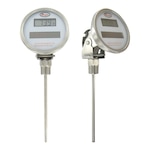 Solar-Powered Bimetal Thermometer, 3.5-Digit LED, 0.1°F Resolution