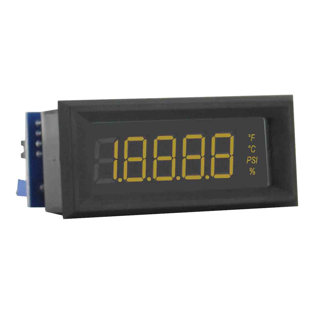 Medidor de panel LCD de 4,5 dígitos, Rojo/Ámbar/Verde, entradas 4-20 mA y 0-10 Vcc