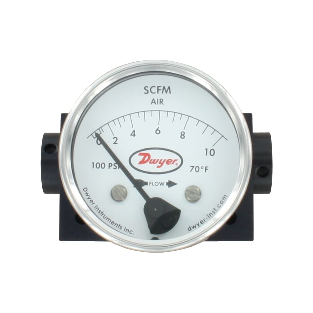 Variable-Area Flowmeter for Gases, ± 5% Accuracy, Durable Aluminum, 3000 psig