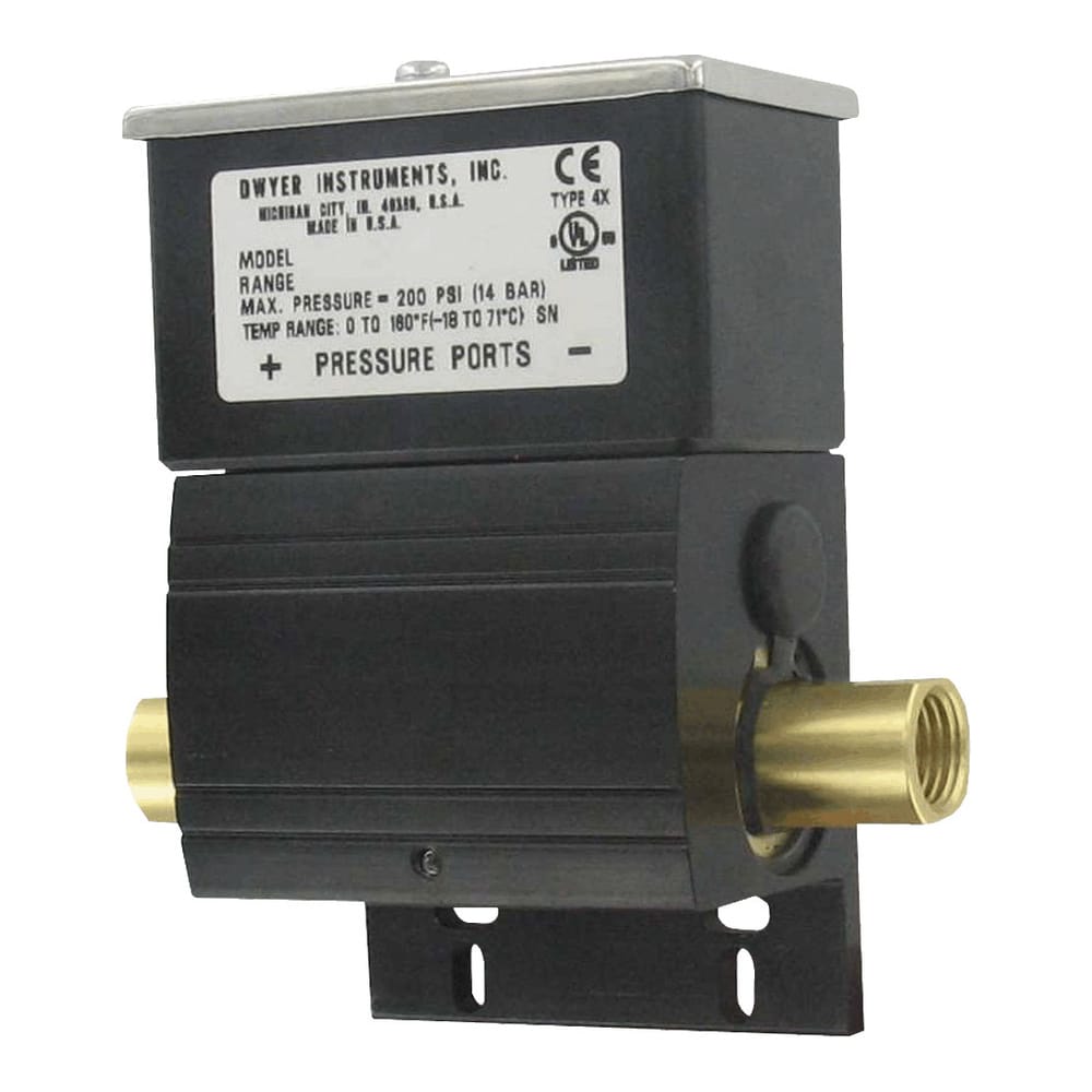 Wet/Wet Differential Pressure Switch, 1 psid, Brass, Weatherproof