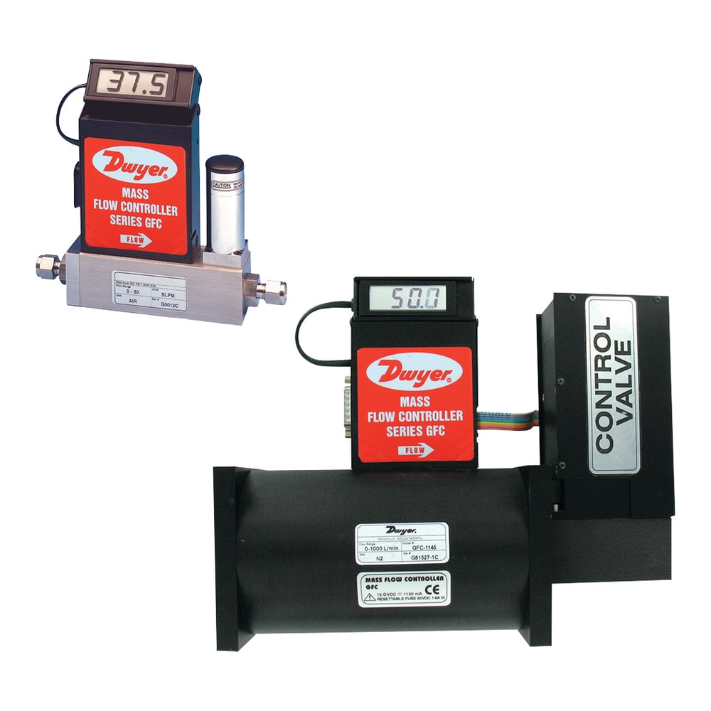 Gas Mass Flow Controller, Up to 1000 L/min, Aluminum or 316 SS