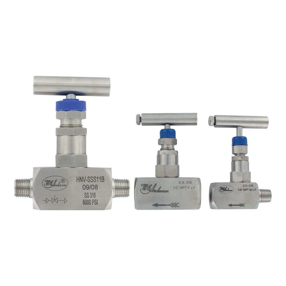 Barstock Needle Valves – 316 SS & PTFE – Corrosion-Resistant - 1/8 to 1 in