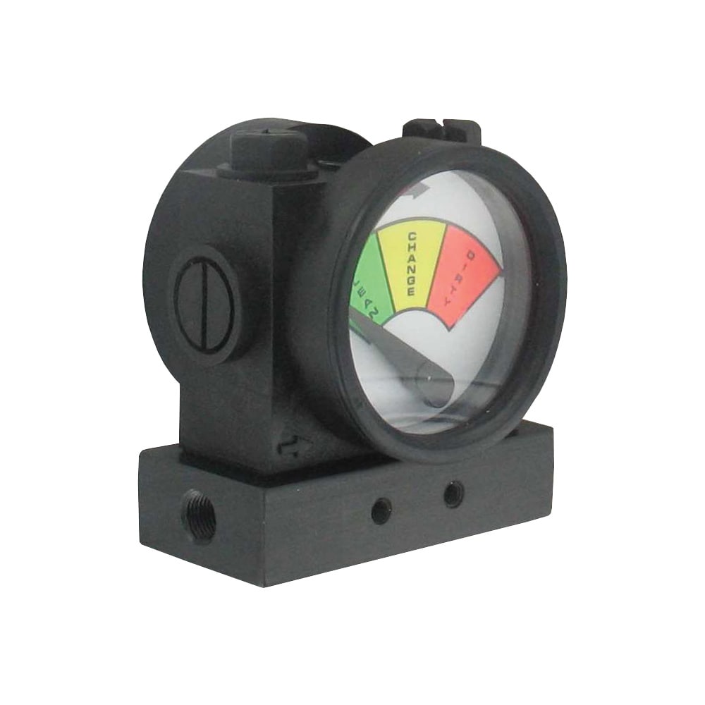 Manomètre de pression différentielle pour filtre en ligne - NPT 1/8", zones propre/sale