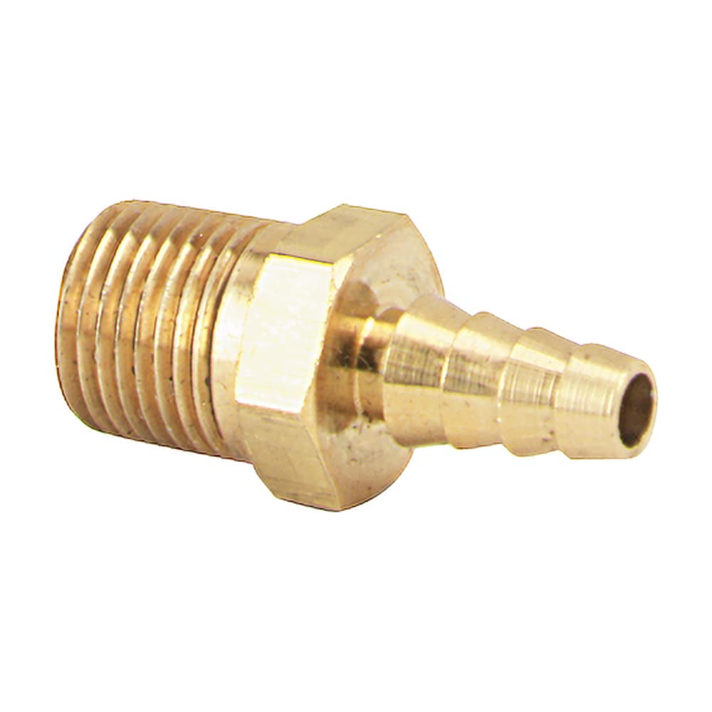 Adattatore, ottone, da 1/8" NPT a tubo in gomma da 3/16" e tubo in plastica con diametro interno da 1/8".