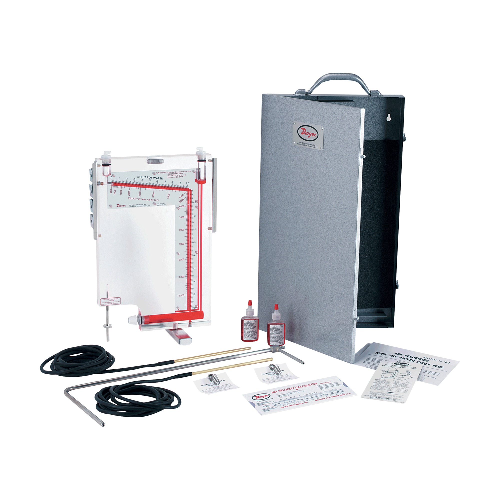 Air Velocity Meter Kit for HVAC Balancing & Fan Testing, Includes Case.