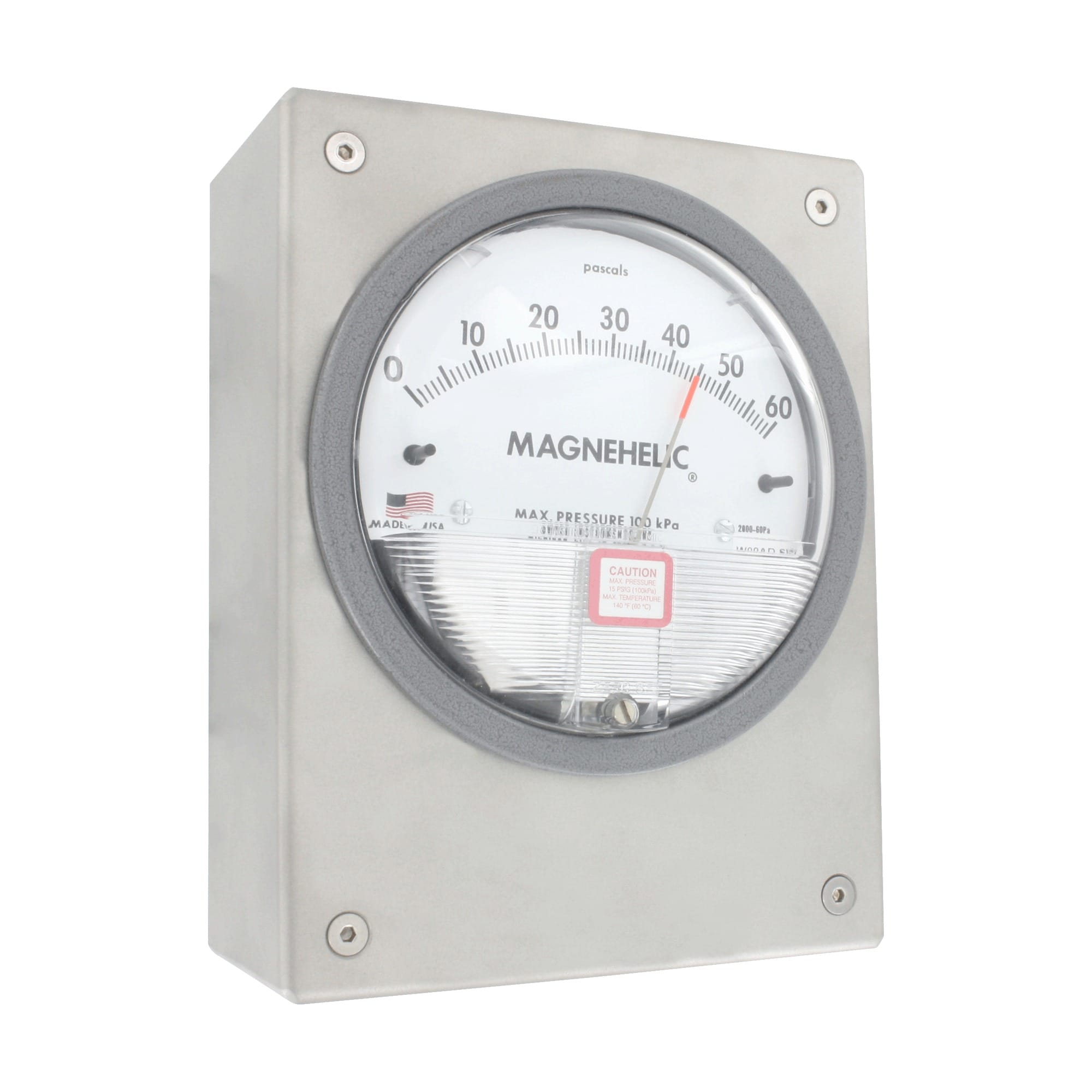 Boîtier d'instrument, acier inoxydable 304, finition brossée, compatible avec le manomètre Magnehelic® 2000