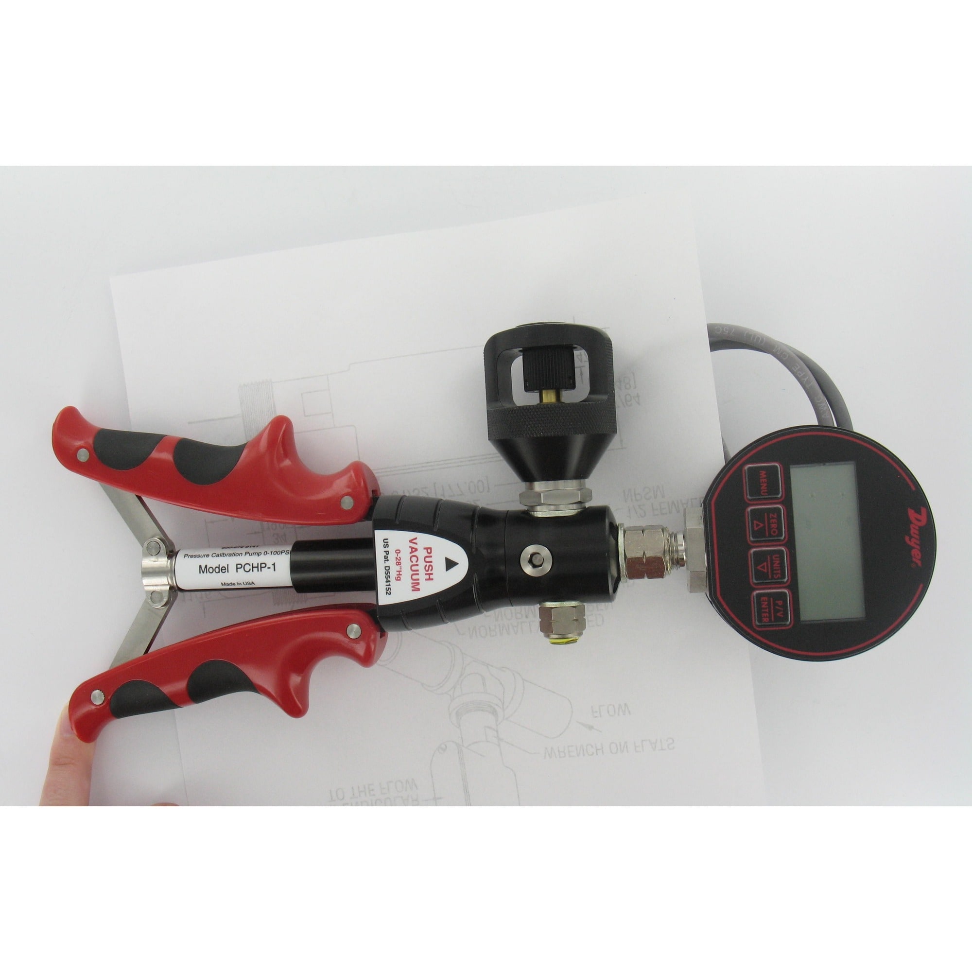 Pneumatic Hand Pump for Pressure/Vacuum Calibration - Leak-Free Design