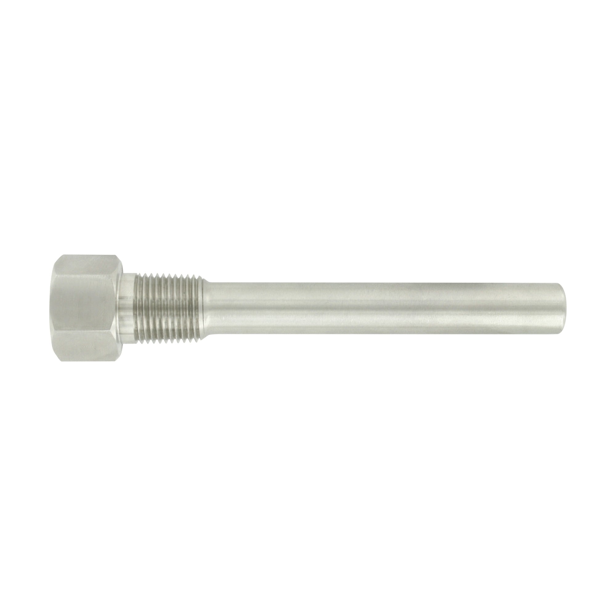 Thermowell, 4" length, 1/4" NPT internal connection, 1/2" NPT external connection, 304SS.
