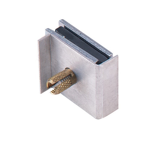 Magnetic mounting, edge style, secures edge of acrylic manometer with No. 10-32 machine screw and boots insert.