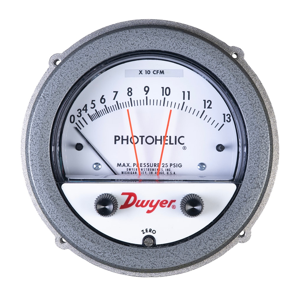 Series A3SQRT Photohelic® Flow Rate Switch/Gage