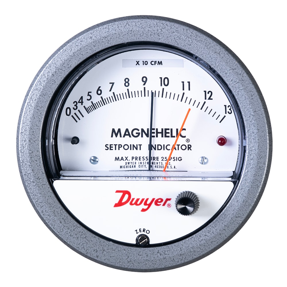 Series 2SQRT-SP Magnehelic® Flow Rate/Set Point Indicator Gage
