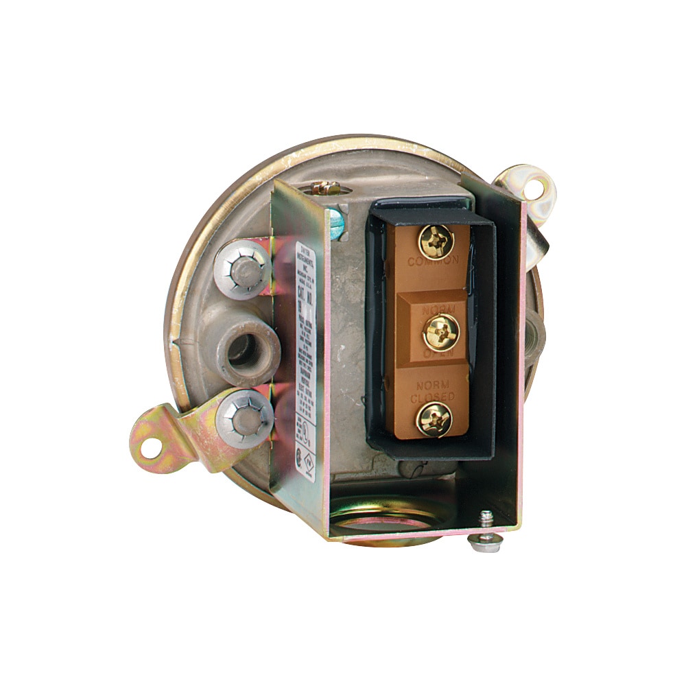 Differential pressure switch, range 3.0-11.75" w.c., approx. deadband @ min. set point 0.40, approx. deadband @ max. set point 0.40, with manual reset option.