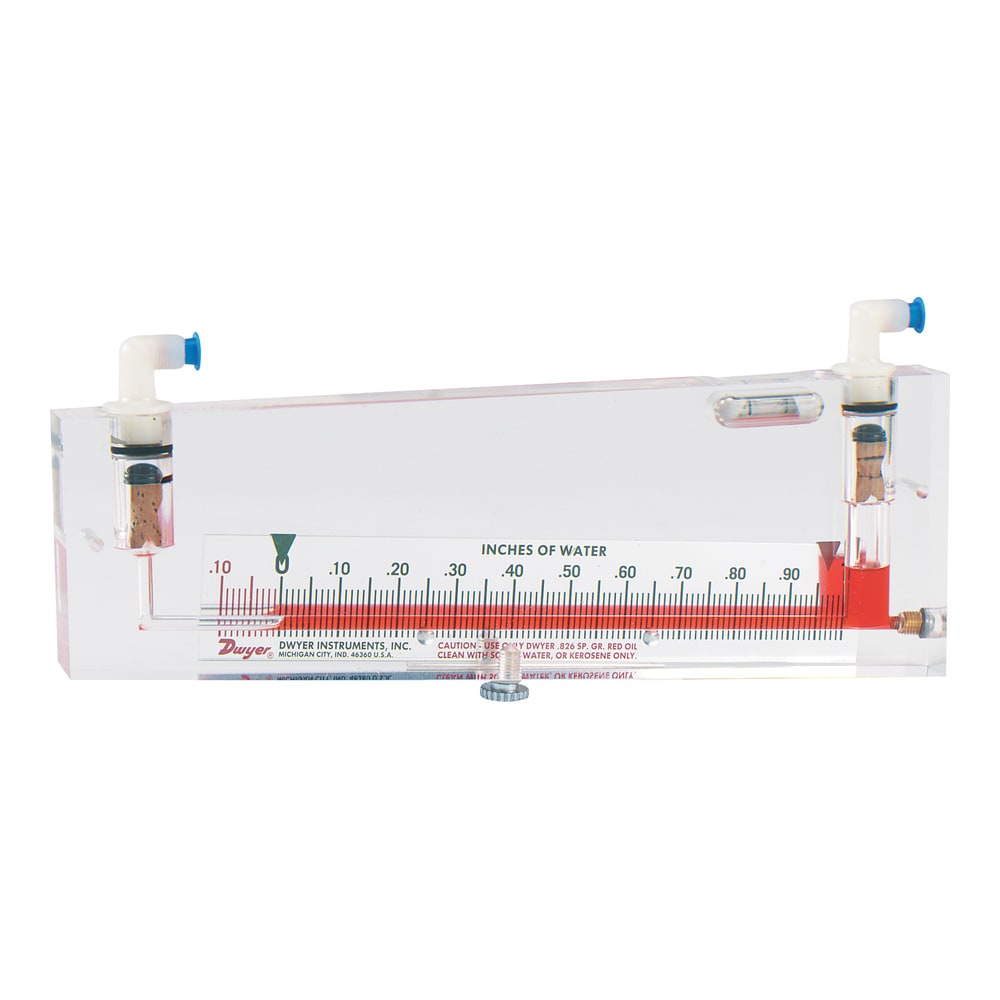 Inclined Manometer Air Filter Gages, ± 0.0002 in Accuracy, -20 to 150 °F