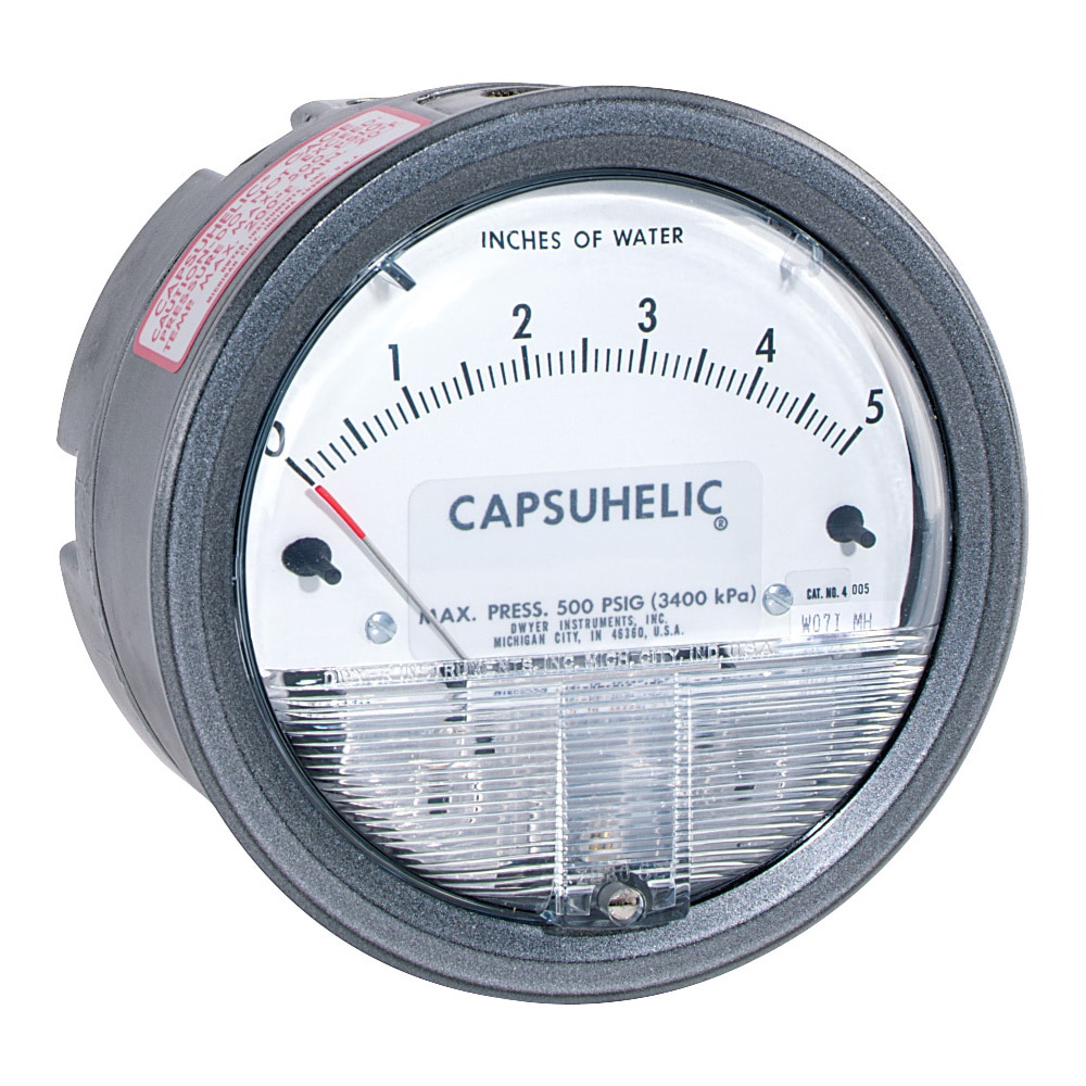 4000 Series Differential Pressure Gauge, 500 psig, H2 Compatible