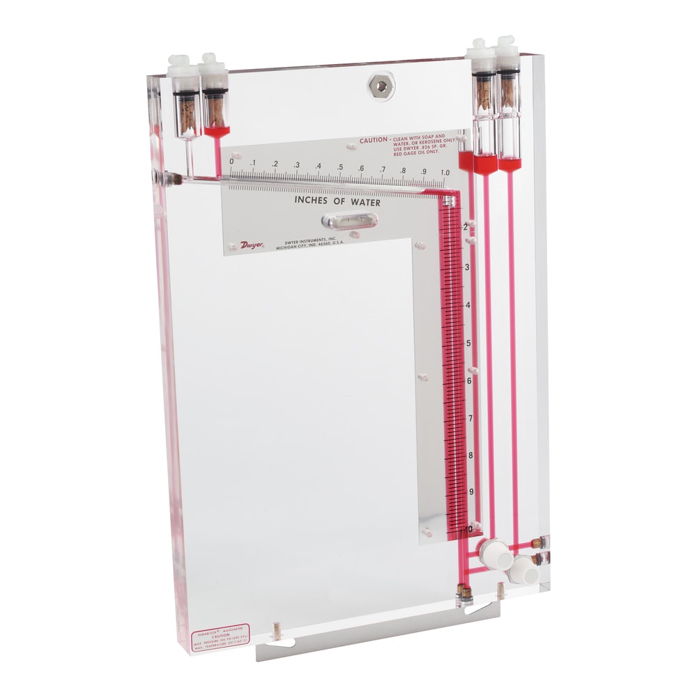 Dwyer® Inclined Vertical Manometer, 20 in Range, NIST Options