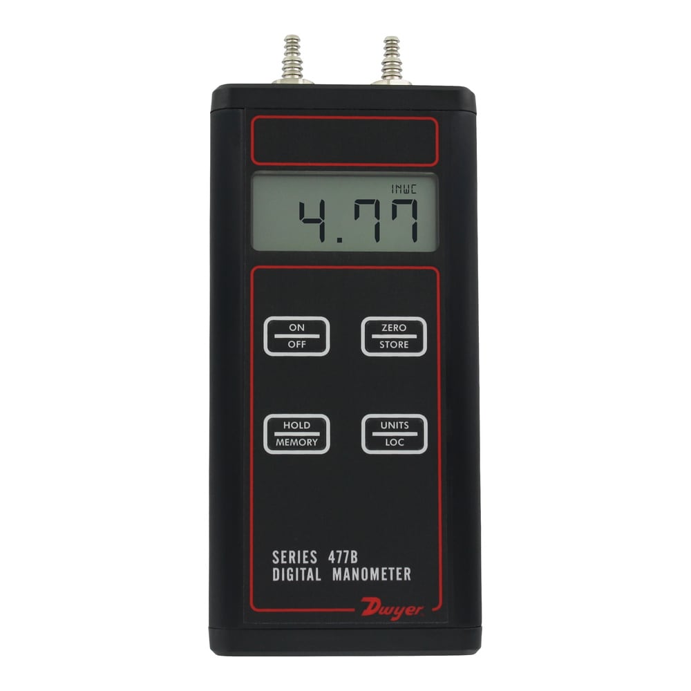 Digital Manometers, 0-20 inH2O to 100 psi, ± 0.10% accuracy, backlight.