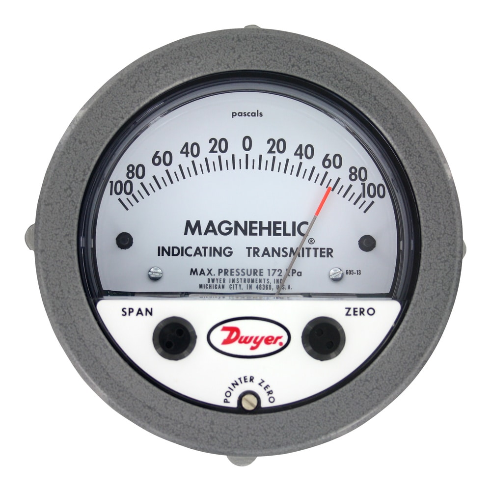Magnehelic® Transmitter for Low DP Monitoring in HVAC, 4-20 mA Output