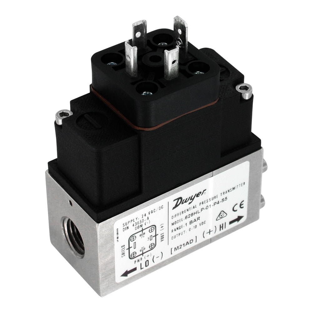 Diff Pressure Transmitter for Gases/Liquids, 1% Acc., 4-20 mA/0-10 Vdc