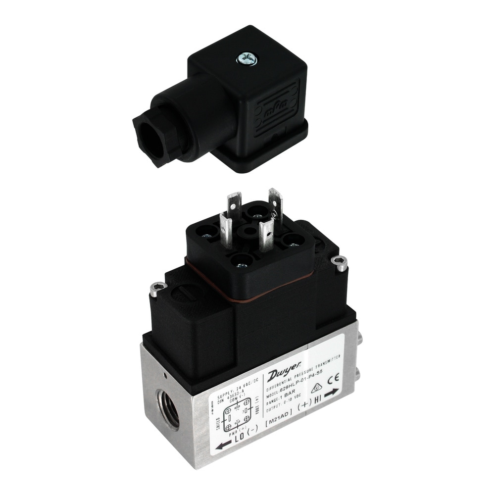 Diff Pressure Transmitter for Gases/Liquids, 1% Acc., 4-20 mA/0-10 Vdc