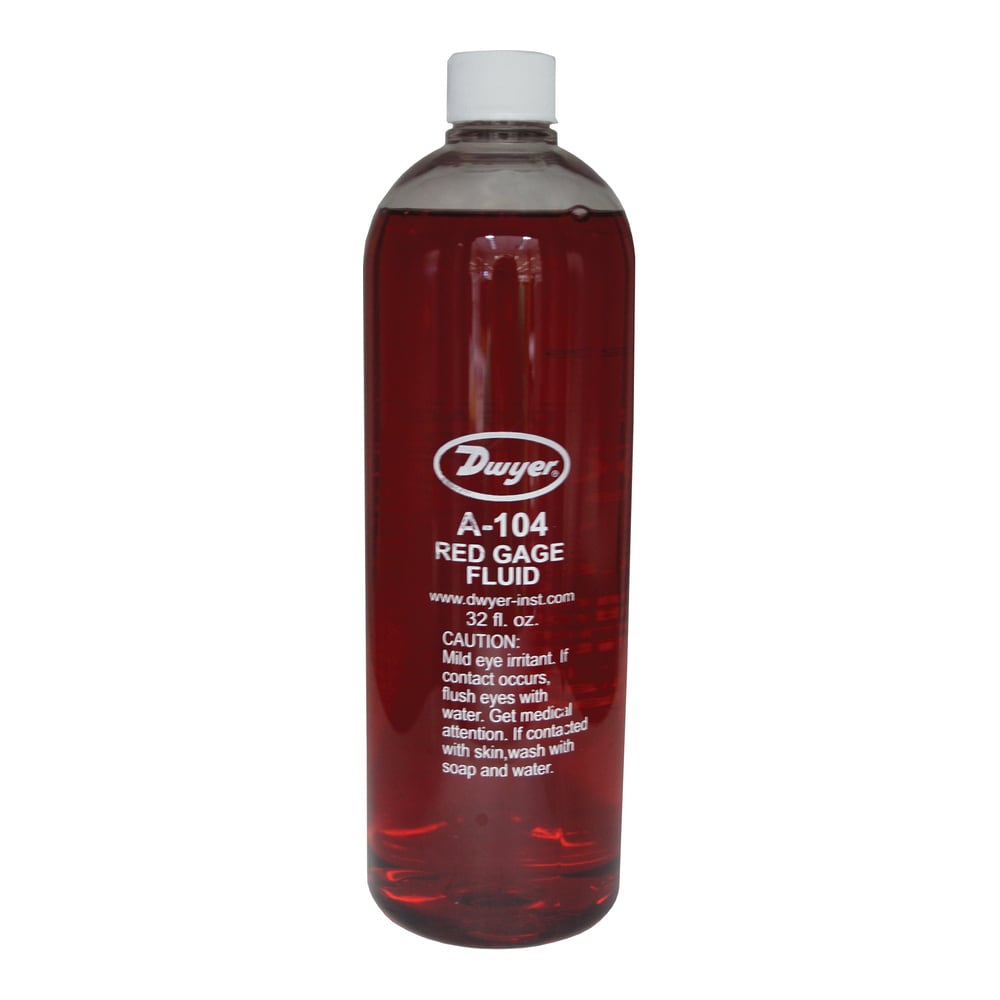 1 qt bottle of red gage fluid, .826 sp. gr.