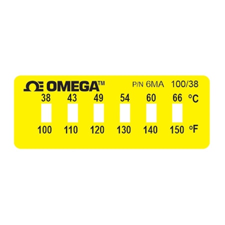 Non-Reversible, Six Point Horizontal Temperature Label