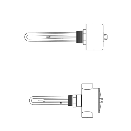 Steel Immersion Heater 2.5 in NPT Light Weight Oil Thermostat