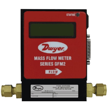GFM2 Gas Mass Flow Meter, User-Selectable & Relay Outputs, Totalizer