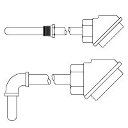 High-Temp Thermocouple Tube Assembly for Ovens/Kilns, 1200°F-4100°F