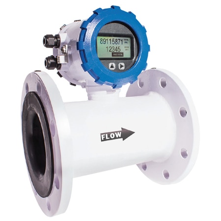 3" Flanged Magnetic Flow Meter w/Integrated Display, Pulse & 4-20 mA Output, AC 50Hz Power