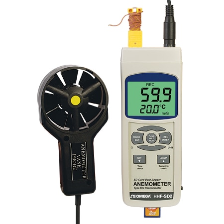 Vane Anemometer with Real Time Data Logger