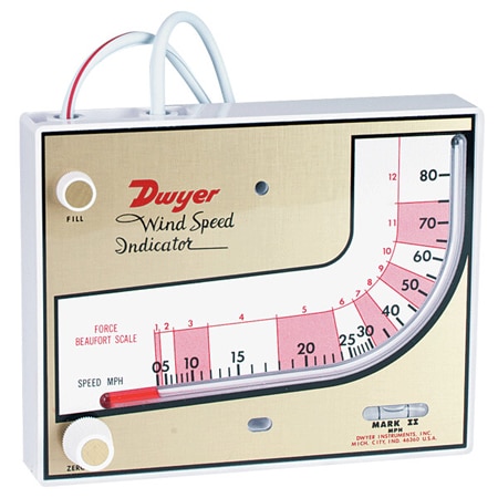 Wind Speed Indicator 0-80 mph / 0-130 km/h for Home & Office