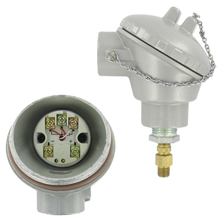 Temp Transmitter Enclosure for 1/4" Probes, Detachable Cover & Mounting Adapters