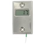 LCD Temp Indicator Wall Plate for Remote Thermistor, Stainless Steel