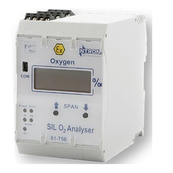 DIN-Rail Mounted Safety Integrity Level 2 Oxygen Analyzer for Hazardous Areas