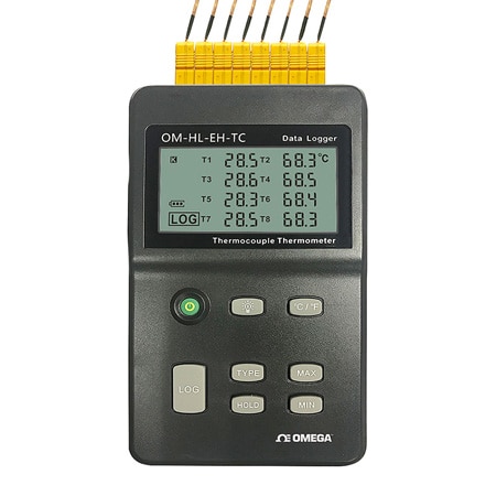 8 Channel Handheld Thermocouple Thermometer/Data Logger