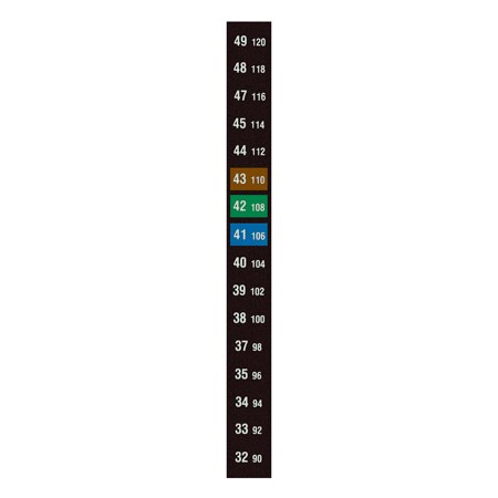 16 Label Reversible Liquid Crystal Strips up to 49°C