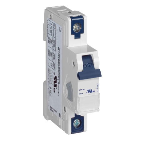 DIN Rail Mount Circuit Breakers, 17.5 mm (0.69 in) Width per Pole