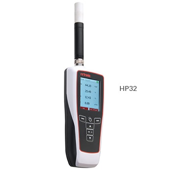 Relative Humidity and Temperature Handheld Device with Visual and Audible Alarms