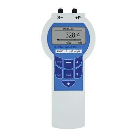 Digital Pressure Manometer, 0.05% Accuracy, Data Logging, PC Transfer