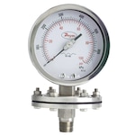 Dual Scale Gages, ± 1.6% Accuracy, 304 SS, PTFE Diaphragm, 300 psi