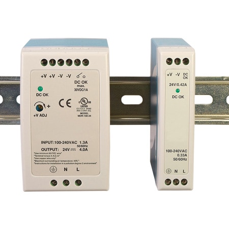 Power Supplies, DIN Rail Mounting, 10 to 100 W for 5, 2, 4, 48 Vdc