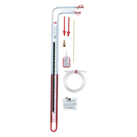 Dual Range Flex-Tube® U-Manometers, Clear Plastic, Magnetic Clips