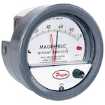 Magnehelic® Differential Pressure Gage, Setpoint indicator Red LED, Adjustable