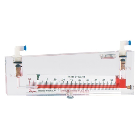 Inclined Manometer Air Filter Gages, ± 0.0002 in Accuracy, -20 to 150 °F